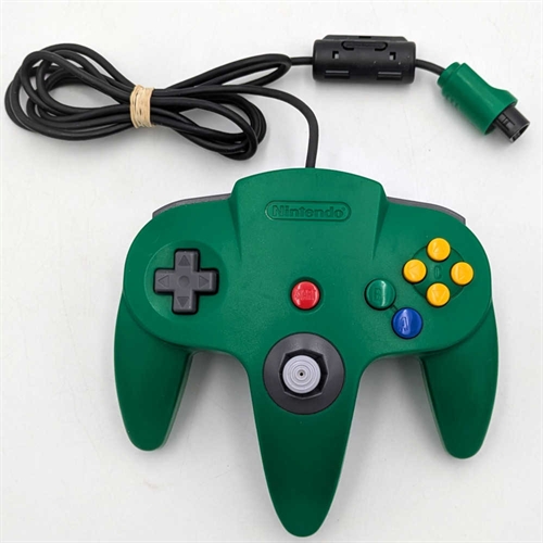 Original Nintendo 64 Controller - Solid Green - Nintendo 64 Tilbehør (B Grade) (Genbrug) 